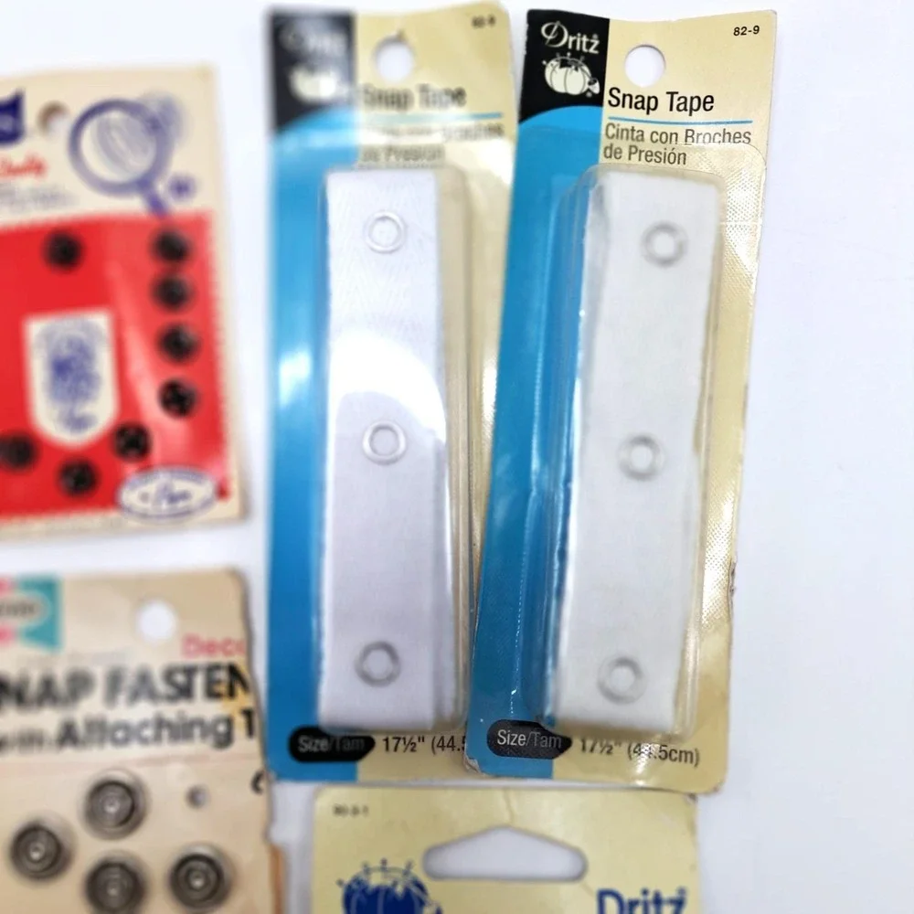 Vintage Snap Fastener Lot Dritz Prym Hooks Eyes Snap Tape Sewing Notions 50s-70s